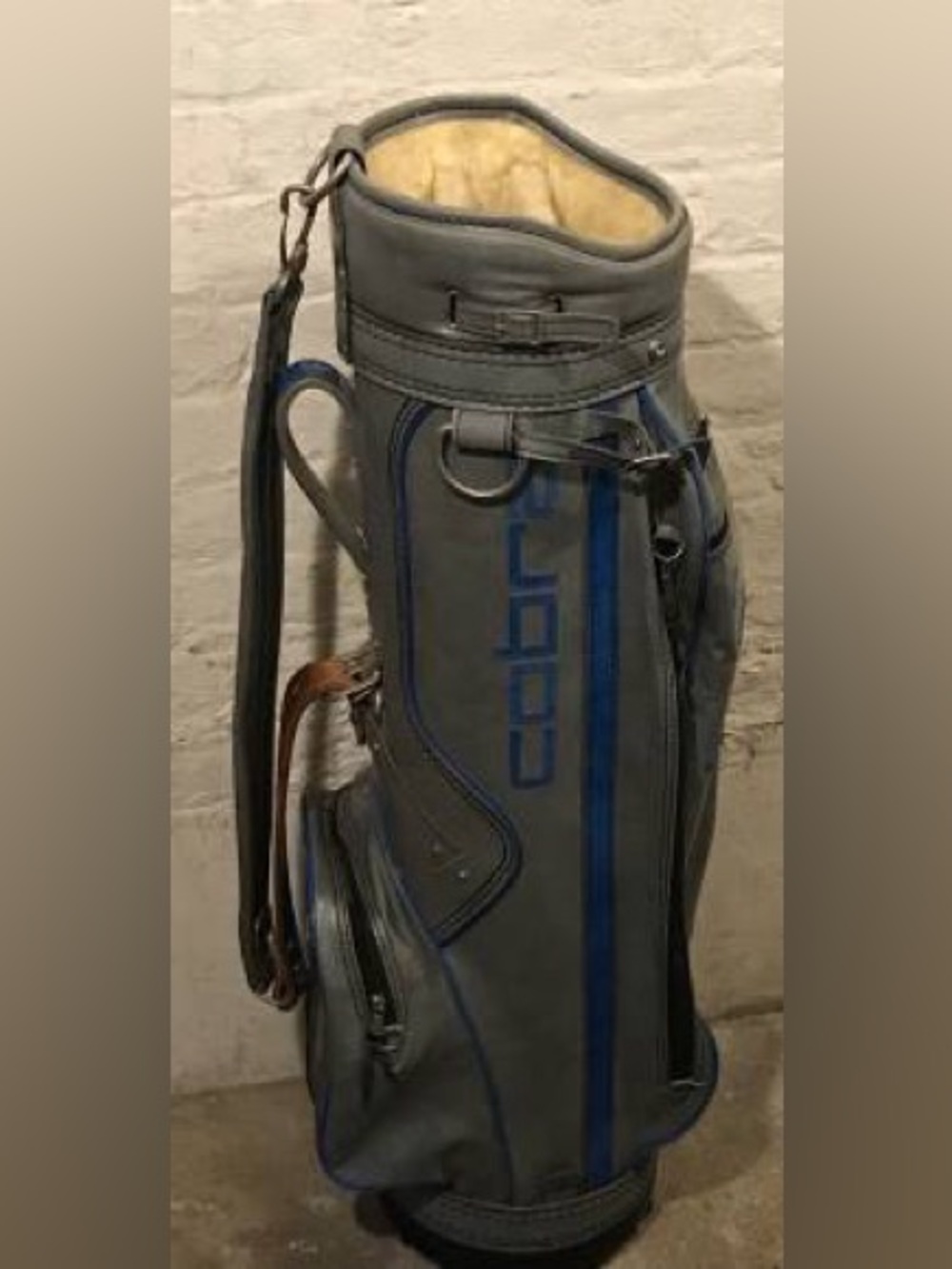 Vintage Cobra High-End Grey/Blue Leather Stand Golf Bag